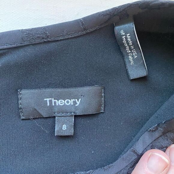 Theory Adraya Jacquard Black Shift Mini Dress Women’s 8 Sleeveless Designer Time - Picture 6 of 14